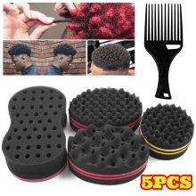 4pcs Magic Hair Twist Sponge Brushes for Dreads Locking Twist Afro Curl Coils Wave, Hair Care Tools
