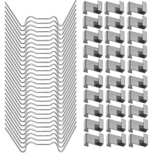 100Pcs Greenhouse Clips for Glass, Glass Pane Fixings Clips(50 Greenhouse Glazing W Wire Clips & 50 Greenhouse Glazing Z Clips)