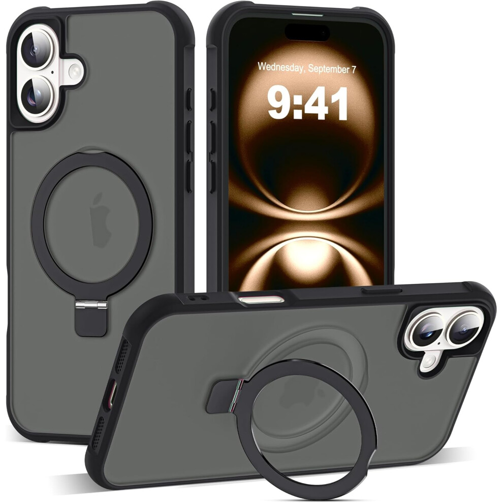 Compatible With Iphone 16 Plus Case: Military-Grade Translucent, Invisible Magnetic O-Ring Stand, Magsafe-Compatible, 6.7" 9028731758695