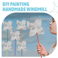 48 Pcs DIY Pinwheels White Blank Paper Pinwheels Color Your Own Pinwheels for Kids Summer Activity Arts
