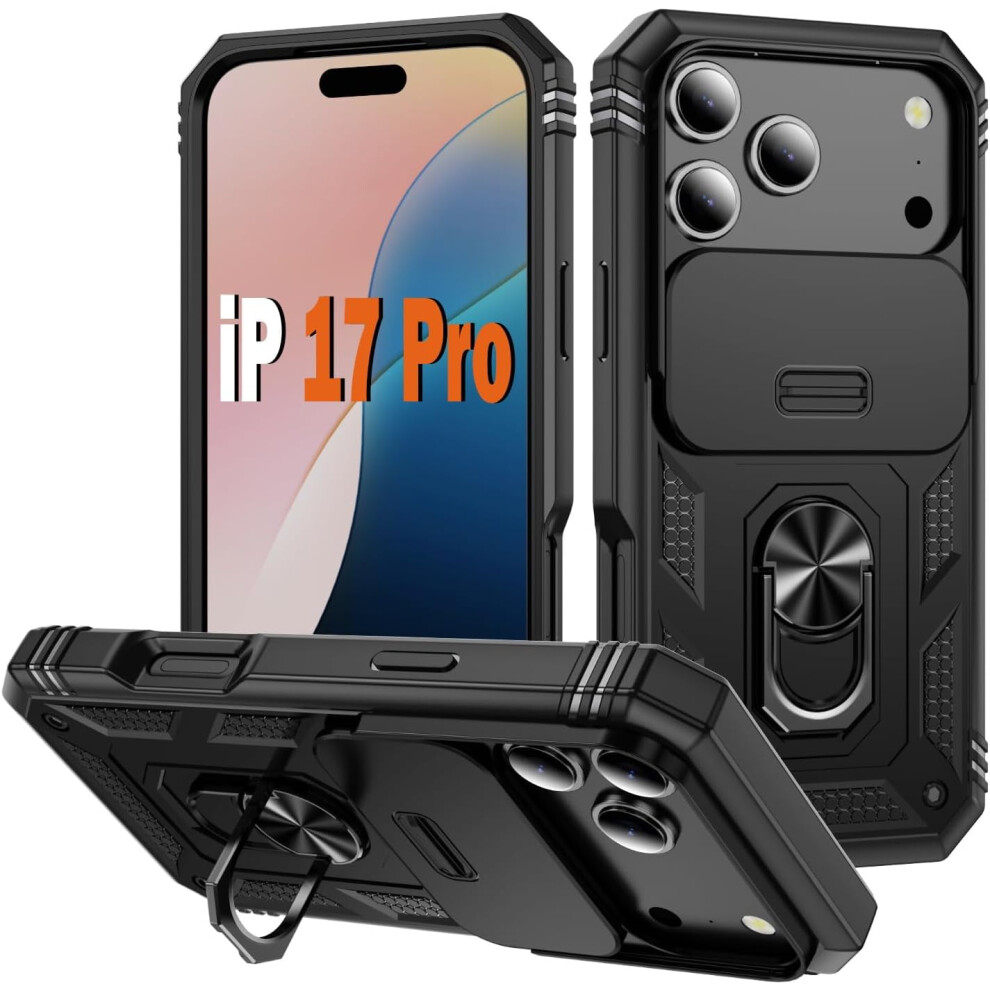 Military Case For Iphone 17 ProâMetal Kickstand, Slide Camera Cover, Multi-Layer Shockproof Hard Shell 9028731760278