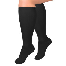 Hardloopsokken, crew sokken, plus size, effen kleur, geschikt voor alle seizoenen, comfortabele casual sportsokken – Zwart L2