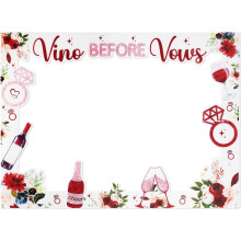 Wine Theme Photo Booth Prop Frame for Bachelorette, Bridal Shower, Wedding – Compatible with Vino Before Vows