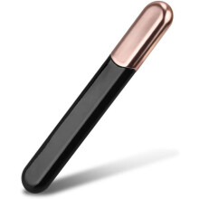 Premium Glass Nail File with Case – Crystal Diamond Buffer for Natural & Acrylic Nails, Christmas Gift for Women & Men, Apricot – Compatible with