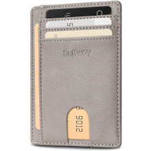 PUMIER Slim Minimalist Front Pocket RFID Blocking Leather Wallets for Men and Women - Cross Black
