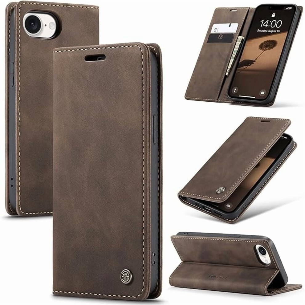 Compatible With Iphone 16E Wallet Case Â Magnetic Closure, Card Slots, Kickstand, Premium Leather Flip Cover, Shockproof 9028731941653