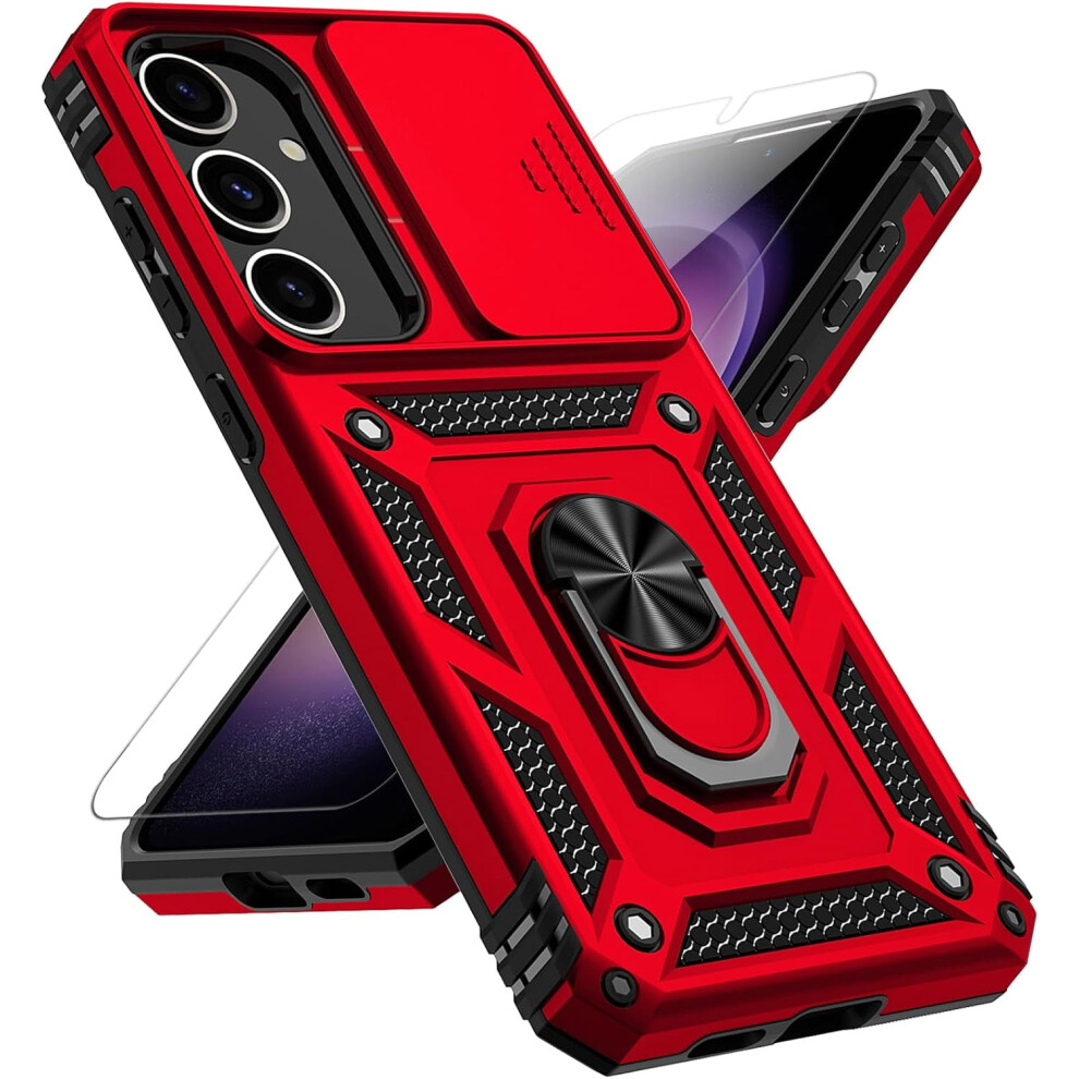 Samsung Galaxy S25 Plus Case With Slide Camera Cover, Hd Screen Protector, Military-Grade Drop Tested, Magnetic Ring & Kickstand Â Compatible With 9028731941448