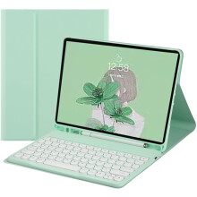 Roztomilý kryt s kulatou klávesnicí pro iPad Pro 11 palců (2022 4. generace), odnímatelný bezdrátový kryt BT – kompatibilní s 3. a 2.