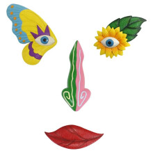 Decorazione con Faccia D'Albero per Esterni, Decorazione da Giardino con Farfalle Colorate, Decorazione Artistica con Albero, Adatta per Decorazioni