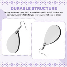 50 Pieces Sublimation Blank Earrings, Earrings Unfinished Teardrop Heat Transfer Earring Pendant for Jewelry DIY Making