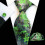 Men's Floral Printed Tie, Pocket Square & Cufflinks Set 1