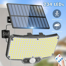 234 LED Outdoor Solar Lights with Motion Sensor and 3 Lighting Modes, IP65 Waterproof Wide Solar Wall Lights Ideal for Garden Patio Yard