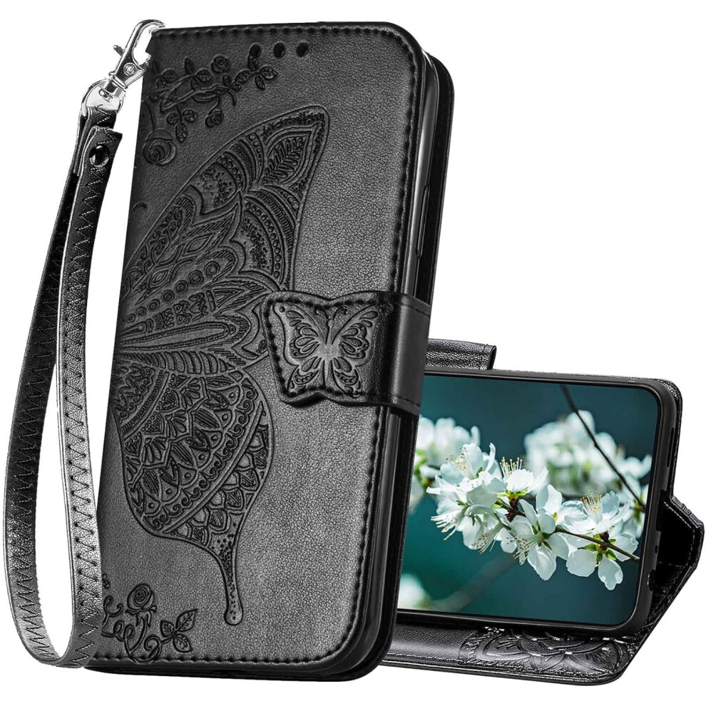 Galaxy S25 5G Wallet Case With Butterfly Emboss, Card Slots, Kickstand & Wrist Strap Â Compatible With Samsung S25 Purple 9028731942599
