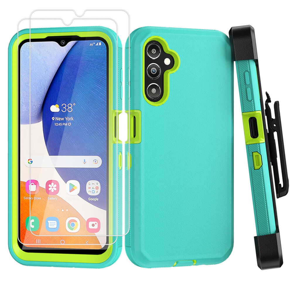Aggxpf Galaxy A54 Phone Case With Screen Protector 2 Pack, Phone Case With Belt-Clip Holster, Military Grade Full Body Protection Case, Green 9028731943206