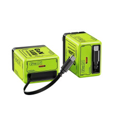 2-i-1-oplader120W udtrækkelig hurtigoplader med type-C-kabel og USB-porte, bærbart stik til telefon og bærbar computer, effektiv opladning af to