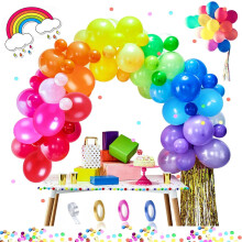 YANSION Balloon Arch Kit – Rainbow Garland, Tying Tools & 5M Chain for Birthday, Wedding, Anniversary, Baby Shower Decor