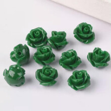 Flower Shape 8mm 10mm 12mm Artificial Coral Loose Beads Lot for Jewelry Making-Deep Green-10mm (20pcs)