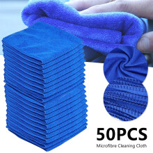 Paños de limpieza de microfibra - Toallas azules sin pelusa para la limpieza del hogar, el coche y las ventanas, súper absorbentes y reutilizables.