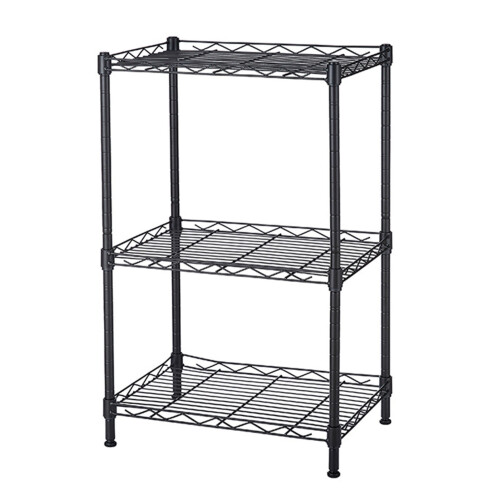 3-Tier Detachable Storage Rack Black Corrosion-Resistant