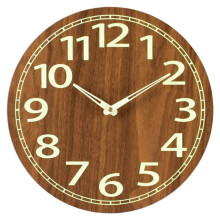 Wooden Glow in the Dark Clock, 12 Inch Silent Non-Ticking, -Absorbing Luminous Wall Clock for Bedroom Living Room