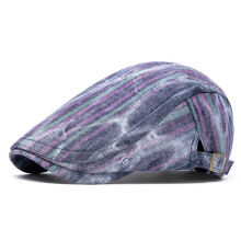 Herenpet met strepen, model Newsboy, katoenmix, one size