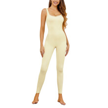 Body Shapers For Women Full Body Built In Shapewear One Piece Tank Top Sleeveless Long Pants Yoga Unitard Rommpers Round Neck Sports Romper
