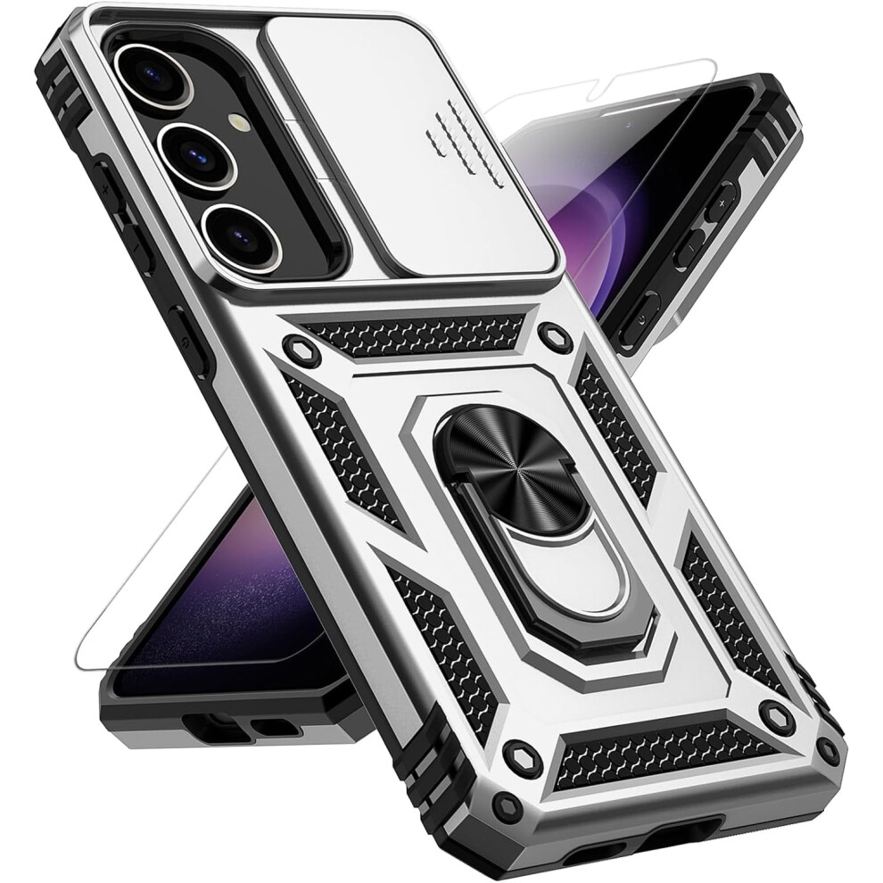 Samsung Galaxy S25 Plus Case With Slide Camera Cover, Hd Screen Protector, Military-Grade Drop Tested, Magnetic Ring & Kickstand Â Compatible With 9028731944593