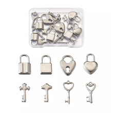 24 Stück Schlüsselanhänger aus Edelstahl 304, Metall-Anhänger, 17–22 mm