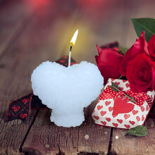 Vela em formato de coração para o Dia dos Namorados – Vela aromática com aroma de rosas para decoração romântica e presentes.