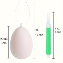 24-Pc White Easter Egg Craft Kit with Markers, Unfinished Plastic Eggs for DIY Decorating – Compatible with Kids’ Art & Party Activities