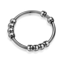 Anxiety Ring for Women Men 925 Sterling Silver Fidget Rings for Anxiety Spinner Ring With Beads Stress Relief Ring Gifts for Women Men Jewelry