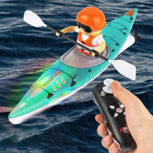 Waterproof RC Kayak Boat with LED Lights, 2.4GHz, Dual Motor, High-Speed & Balanced Fun for Pool/Lake – Compatible with Standard RC Controllers