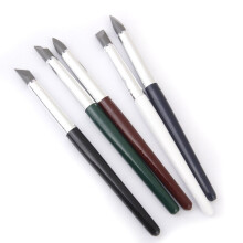 Conjunto de 5 ferramentas de silicone para escultura em argila, ideais para entalhar e modelar peças artísticas.