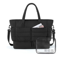 Grand sac de voyage avec compartiment à chaussures, sac de sport/week-end matelassé pour femme, rose