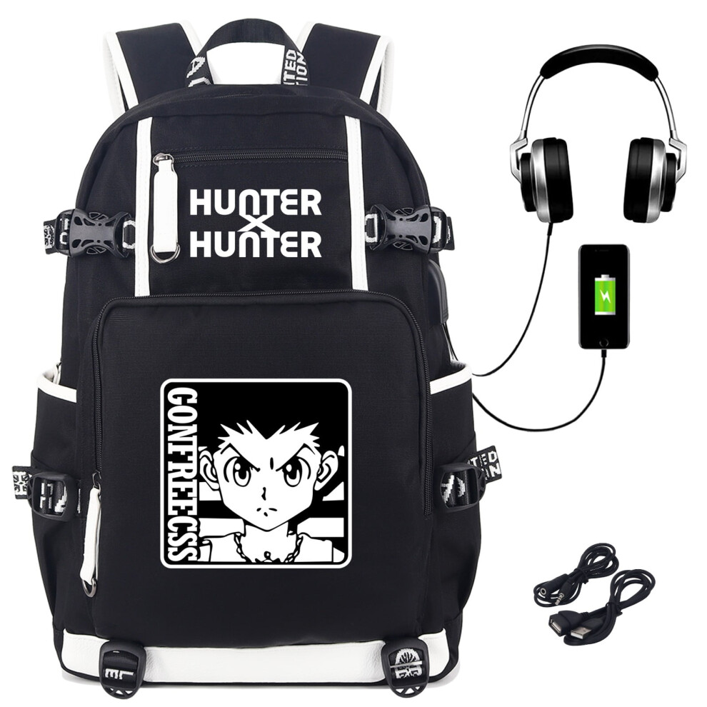 Anime Hunter X Hunter Gon Freecss Laptop Backpack With Usb Charging Port & Headphone Port 9028731041087