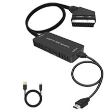 Scart to -Converter Audio Converter Video Cablebox Adapter Supports 1080P HD Conversion Adapter