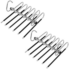 2Pcs Stainless Steel 6-Tier Pants Hanger, Space-Saving Rack for Jeans, Scarves, Slacks & Skirts – Compatible with Standard Rods