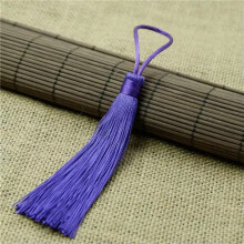 1x Quaste aus Eisseide, Schlüsselanhänger, Handtaschenanhänger, Schmuckherstellung, DIY, 12 cm - 15#, blau-lila