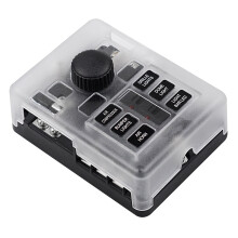 12V vattentät 6-vägs säkringsblock med LED-indikator, 6-jordsskenor, ATC/ATO-säkringar, 2 reservplatser, 100A max – kompatibel med bil, båt,