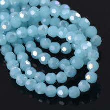 Round 3mm 4mm 6mm 8mm 32 Facets Faceted Cut Crystal Glass Loose Beads AB Plated-8mm(72pcs)-Jade Lake Blue AB