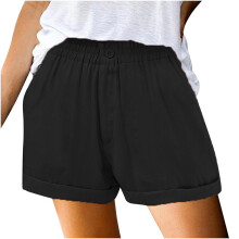Damesshorts in grote maten, sportmodel, hoge taille, losse casual zomershorts, lichtblauw XL – geschikt voor yoga, fietsen en strand.