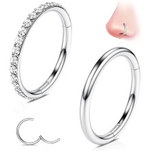 G23 Titanium Nose Hoops 16G-20G 6-10mm 2pcs