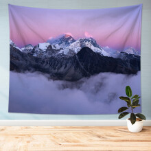 Blingpainting Sněhové hory Tapiserie Mlžné údolí Tapiserie Nástěnná dekorace do ložnice Obývací pokoj Koupelna Dekorace 60"D x 40"Š
