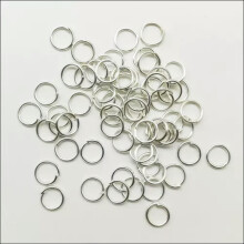 Konvolut 100 Stück 6 mm Metall-Binderinge, offene Spaltringe, Verbindungsstücke für Schmuckherstellung, Bastelarbeiten – Silber – 100 Stück