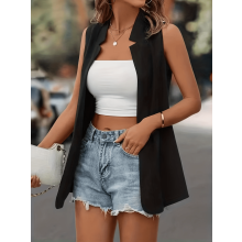 Ärmelloser Damen-Blazer mit Weste, lässige, offene Business-Jacke, Größen S-5XL