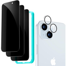 Σετ 3+1 τεμαχίων με προστατευτικά οθόνης για iPhone15Plus – Αντικατασκοπευτικό γυαλί,