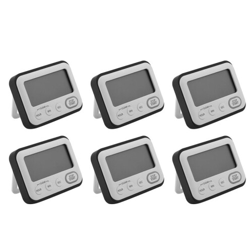 6X Digital Kitchen Countdown Timer: Teachers Classroom Counter Large LCD Loud Magnetic Clip Kids Simple Clock