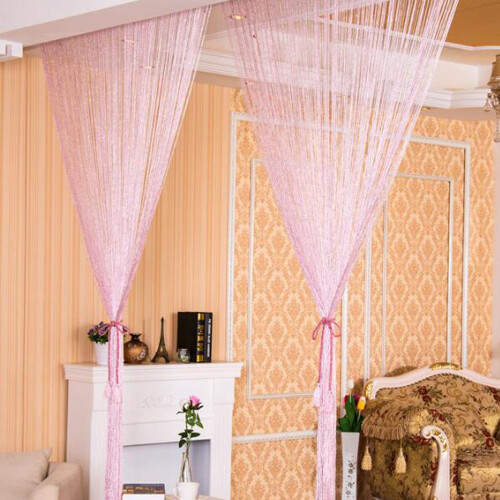 LELINTA Tassel Drapery Bead Curtain Panel 2m x 1m Silver