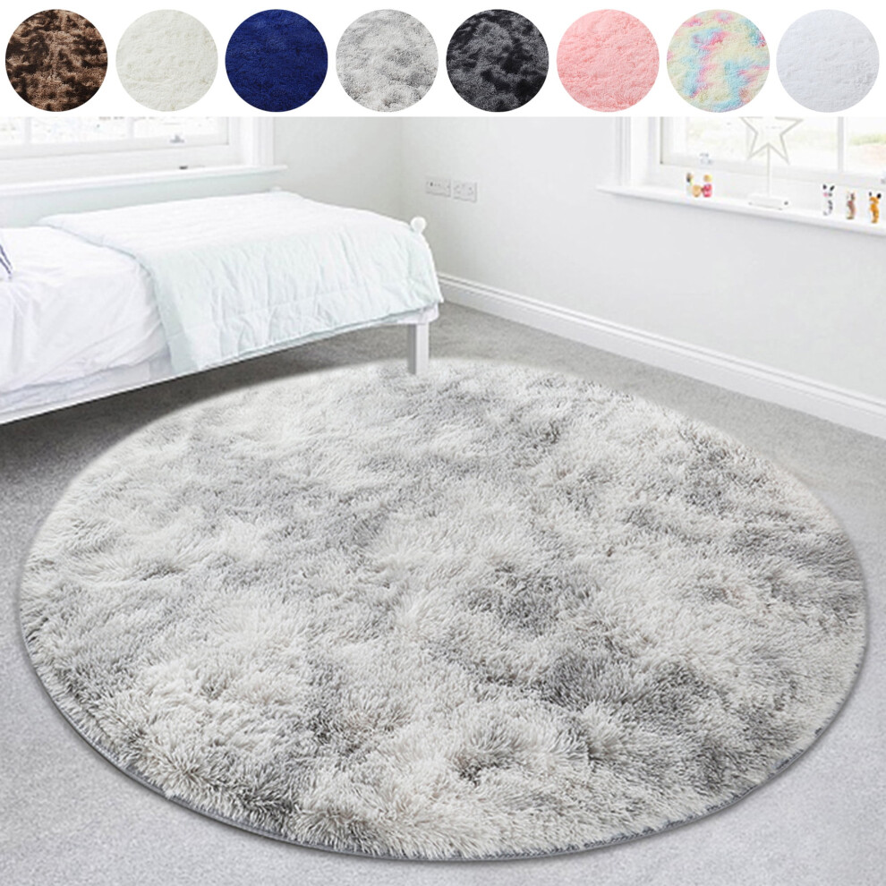 Ultra Soft Indoor Modern Area Rugs Round Fluffy Carpets for Living Room Children Bedroom Home Decor Nursery Rug, 4ft x 4ft, 5.3ft x 5.3ft, 6ft x 6ft