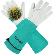 PUMIER Long Gardening-Gloves Women/Men-Thorn proof Rose Pruning Heavy Duty Gauntlet-L